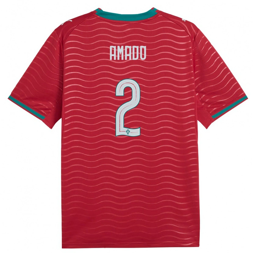 Danxen Mujer Camiseta Portugal Catarina Amado #2 Rojo Verde Blanco 1ª Equipación 26-28 La Camisa México
