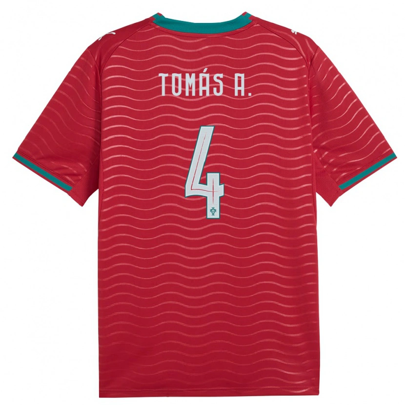 Danxen Mujer Camiseta Portugal Tomás Araújo #4 Rojo Verde Blanco 1ª Equipación 26-28 La Camisa México