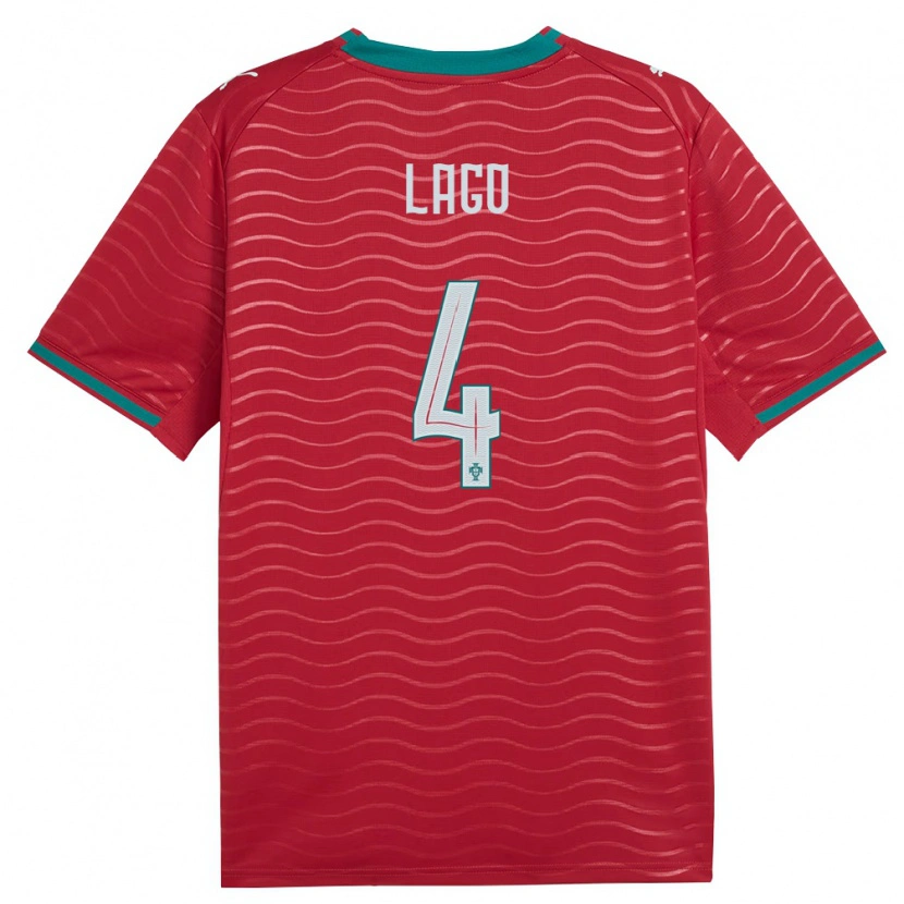 Danxen Mujer Camiseta Portugal Duarte Lago #4 Rojo Verde Blanco 1ª Equipación 26-28 La Camisa México