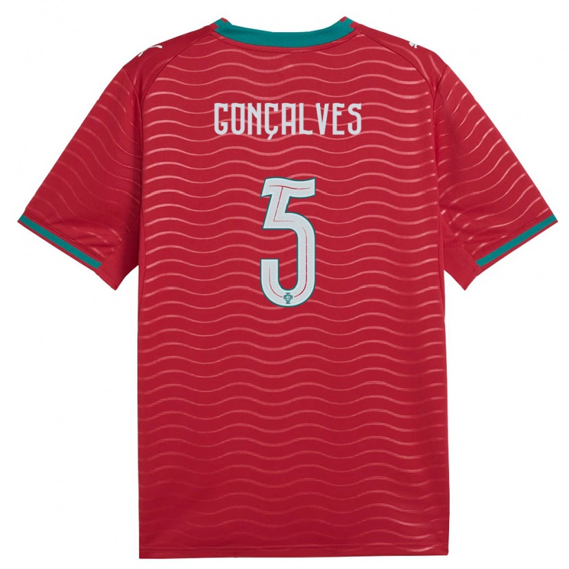 Danxen Mujer Camiseta Portugal Martim Gonçalves #5 Rojo Verde Blanco 1ª Equipación 26-28 La Camisa México