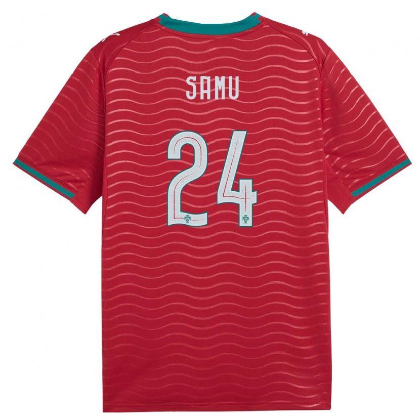 Danxen Mujer Camiseta Portugal Samú Costa #24 Rojo Verde Blanco 1ª Equipación 26-28 La Camisa México