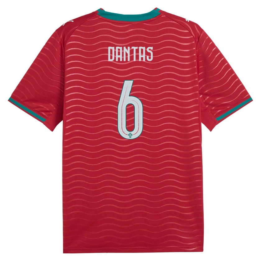 Danxen Mujer Camiseta Portugal Tiago Dantas #6 Rojo Verde Blanco 1ª Equipación 26-28 La Camisa México