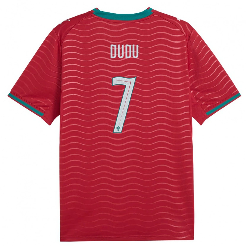 Danxen Mujer Camiseta Portugal Dudu #7 Rojo Verde Blanco 1ª Equipación 26-28 La Camisa México