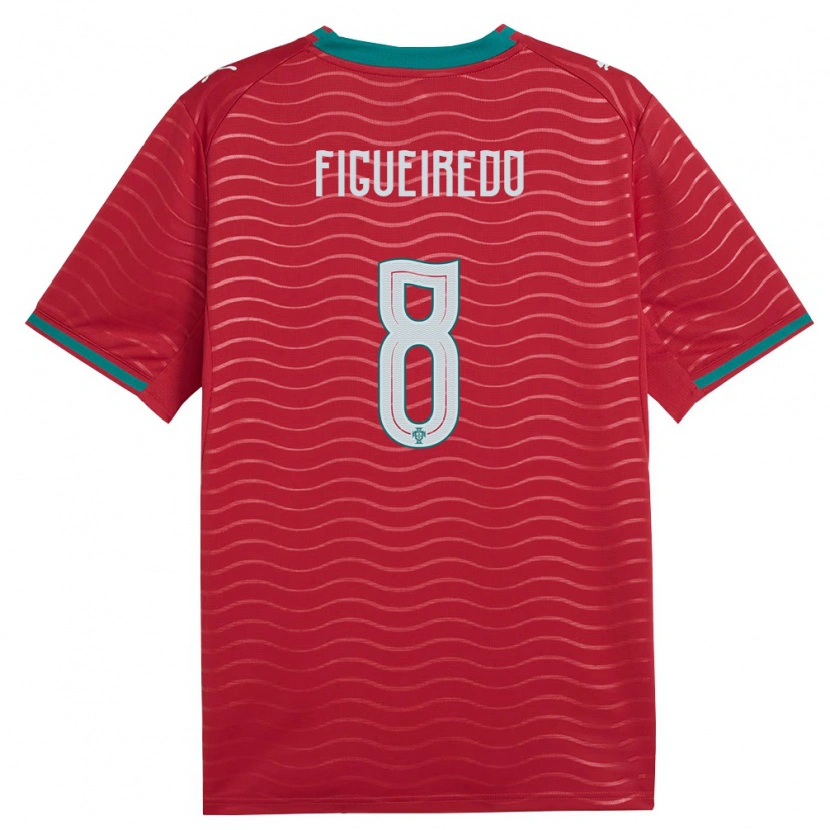 Danxen Mujer Camiseta Portugal Miguel Figueiredo #8 Rojo Verde Blanco 1ª Equipación 26-28 La Camisa México
