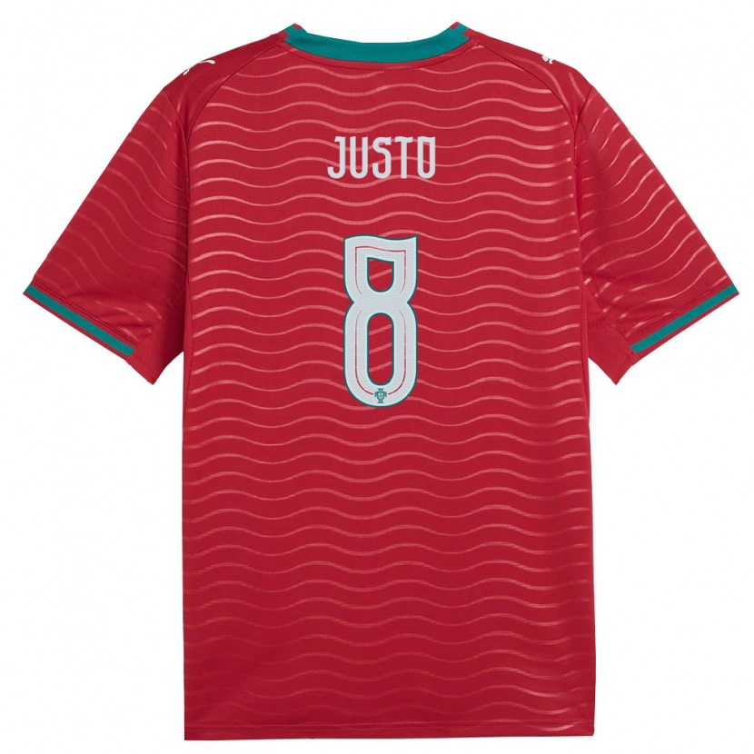Danxen Mujer Camiseta Portugal Samuel Justo #8 Rojo Verde Blanco 1ª Equipación 26-28 La Camisa México