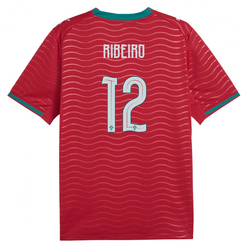 Danxen Mujer Camiseta Portugal Gonçalo Ribeiro #12 Rojo Verde Blanco 1ª Equipación 26-28 La Camisa México