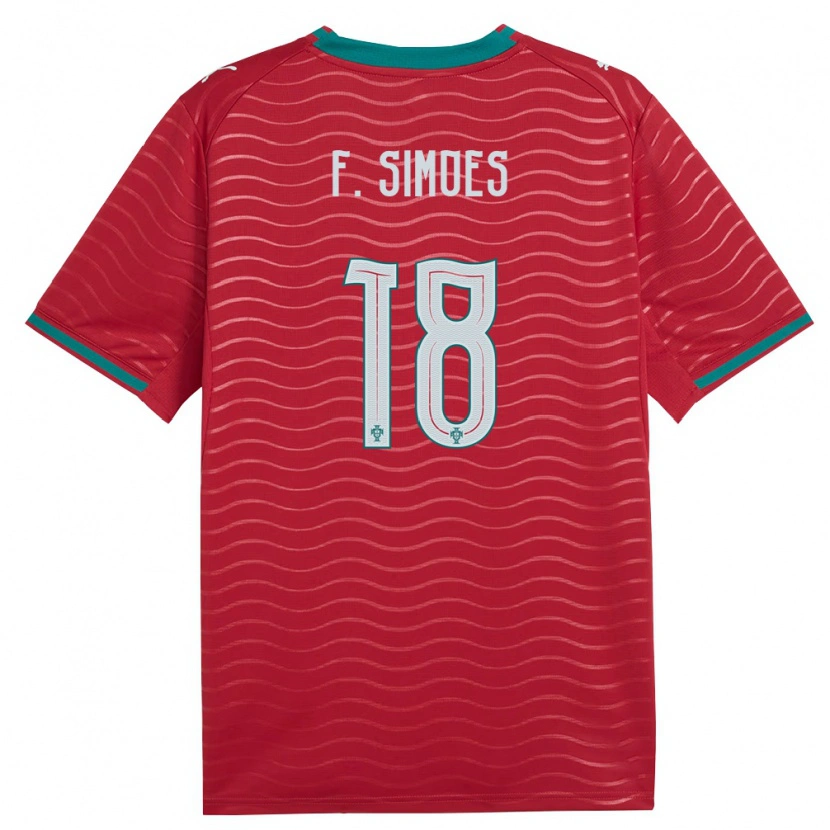 Danxen Mujer Camiseta Portugal Francisco Simões #18 Rojo Verde Blanco 1ª Equipación 26-28 La Camisa México