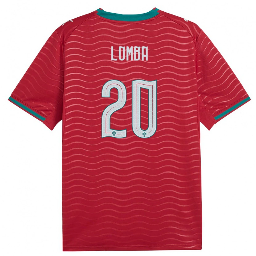 Danxen Mujer Camiseta Portugal João Lomba #20 Rojo Verde Blanco 1ª Equipación 26-28 La Camisa México