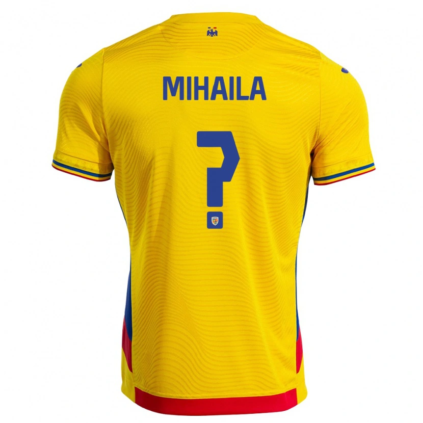 Danxen Mujer Camiseta Rumania Tudor Mihăilă #0 Amarillo Rojo 1ª Equipación 26-28 La Camisa México