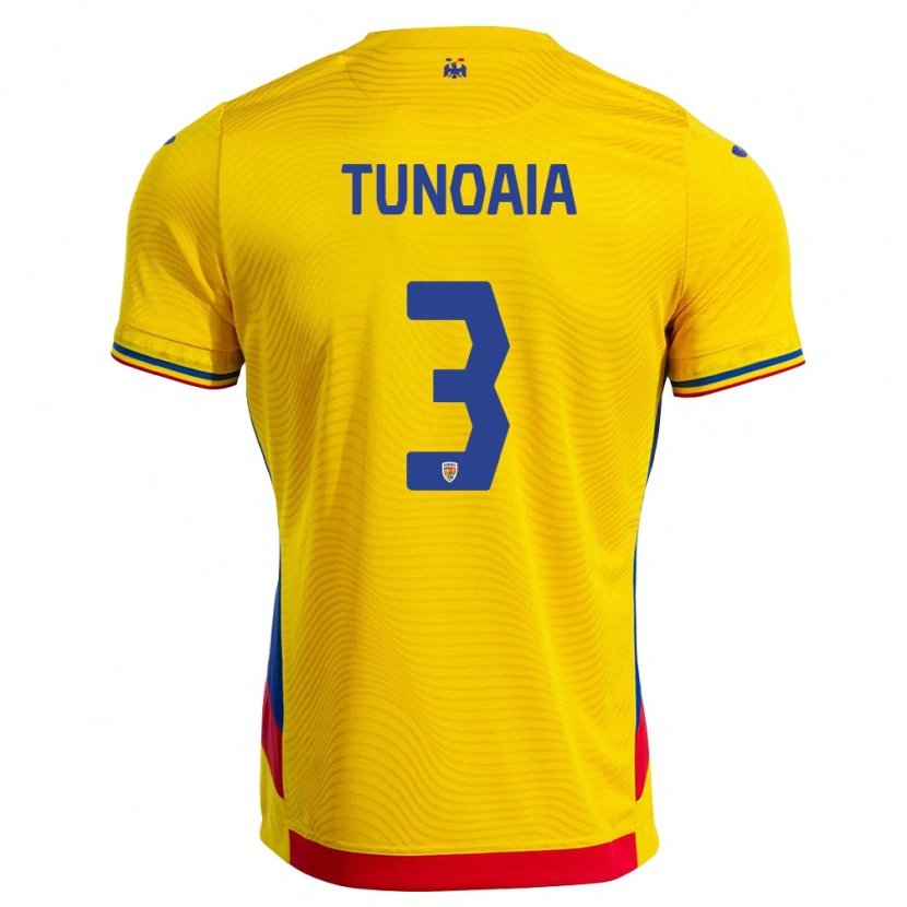 Danxen Mujer Camiseta Rumania Alexandra Tunoaia #3 Amarillo Rojo 1ª Equipación 26-28 La Camisa México