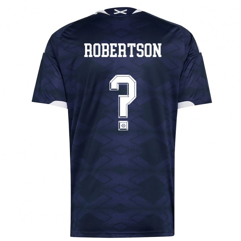 Danxen Mujer Camiseta Escocia Finlay Robertson #0 Marino Blanco 1ª Equipación 26-28 La Camisa México