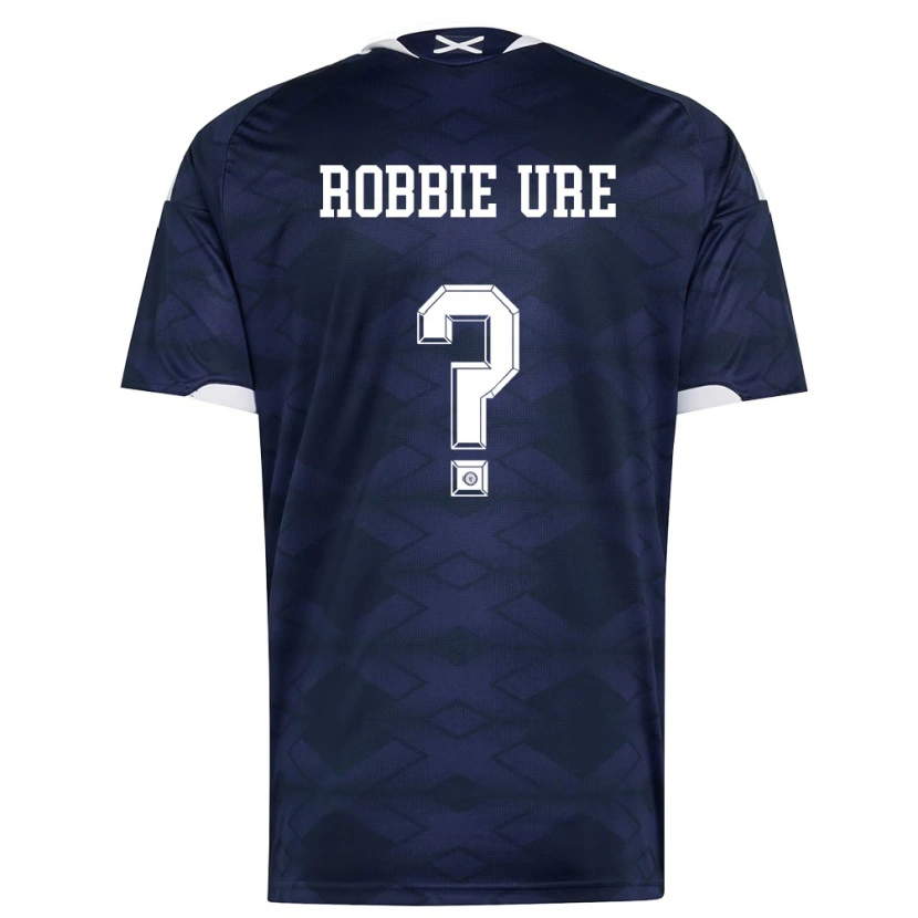 Danxen Mujer Camiseta Escocia Robbie Ure #0 Marino Blanco 1ª Equipación 26-28 La Camisa México
