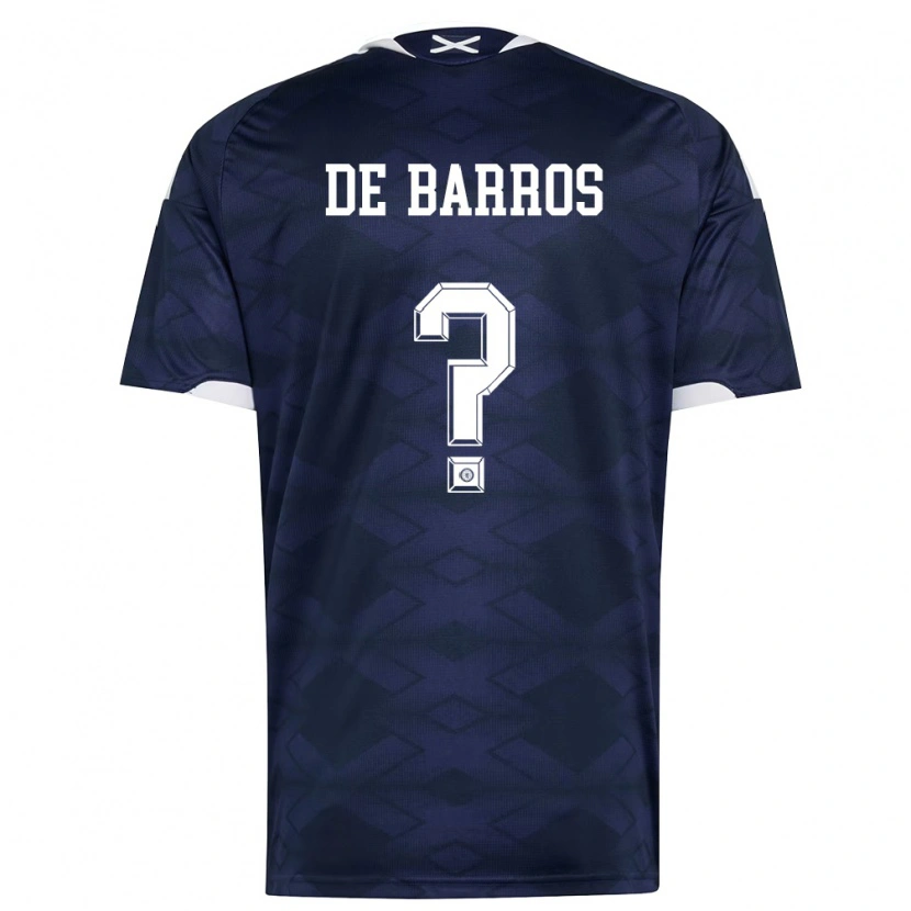 Danxen Mujer Camiseta Escocia Marcello De Barros #0 Marino Blanco 1ª Equipación 26-28 La Camisa México