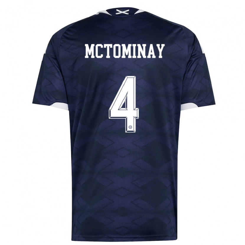 Danxen Mujer Camiseta Escocia Scott Mctominay #4 Marino Blanco 1ª Equipación 26-28 La Camisa México