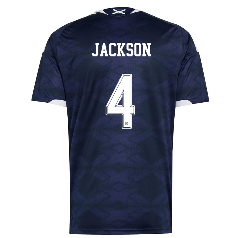 Danxen Mujer Camiseta Escocia Louis Jackson #4 Marino Blanco 1ª Equipación 26-28 La Camisa México