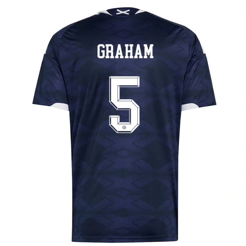 Danxen Mujer Camiseta Escocia Luke Graham #5 Marino Blanco 1ª Equipación 26-28 La Camisa México