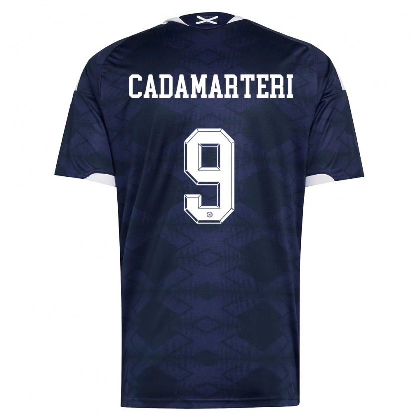Danxen Mujer Camiseta Escocia Caelan Cadamarteri #9 Marino Blanco 1ª Equipación 26-28 La Camisa México