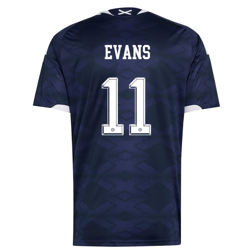 Danxen Mujer Camiseta Escocia Lisa Evans #11 Marino Blanco 1ª Equipación 26-28 La Camisa México