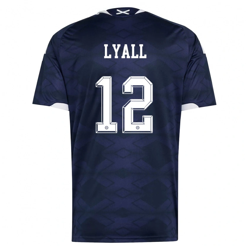 Danxen Mujer Camiseta Escocia Warren Lyall #12 Marino Blanco 1ª Equipación 26-28 La Camisa México