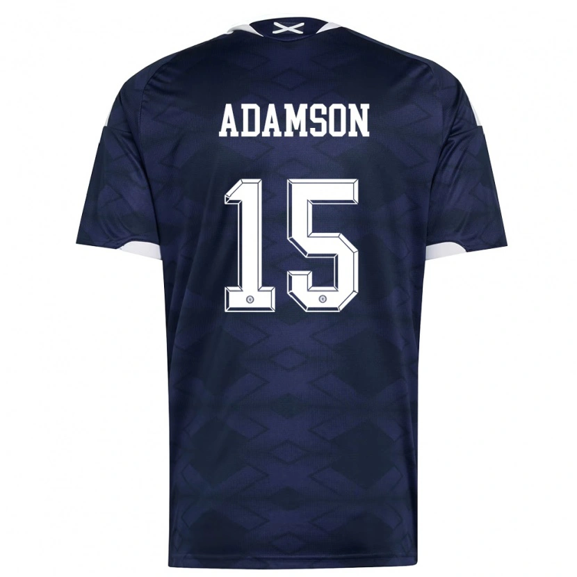 Danxen Mujer Camiseta Escocia Calum Adamson #15 Marino Blanco 1ª Equipación 26-28 La Camisa México