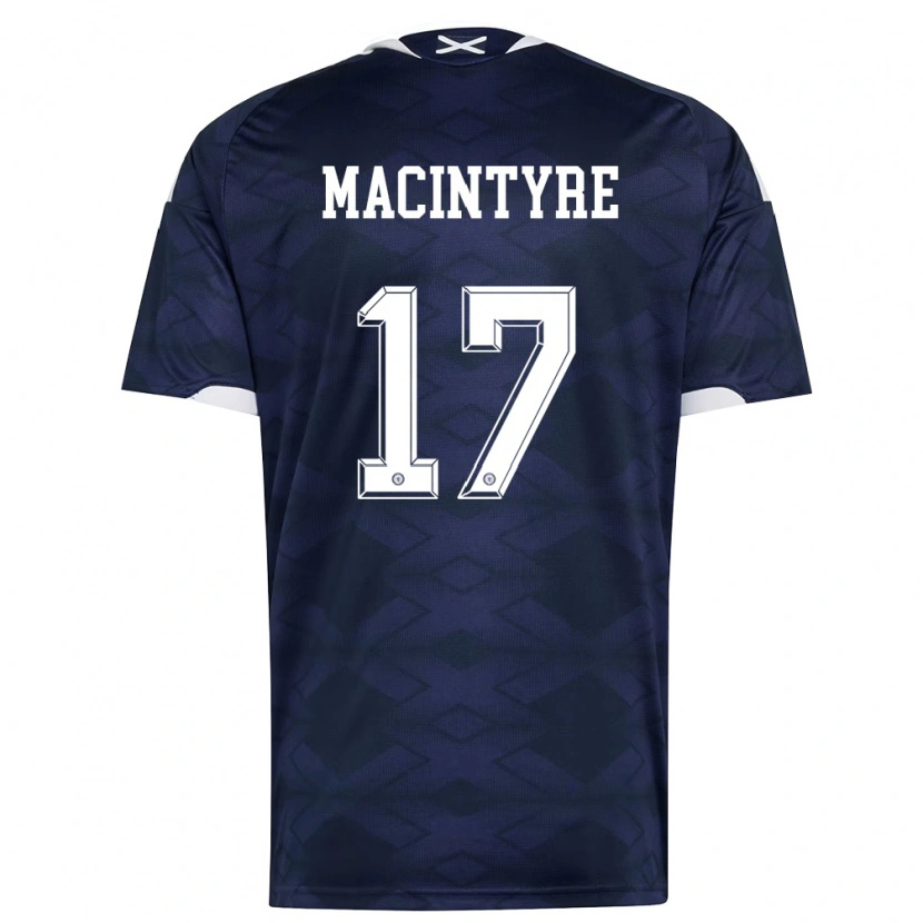 Danxen Mujer Camiseta Escocia Jacob Macintyre #17 Marino Blanco 1ª Equipación 26-28 La Camisa México