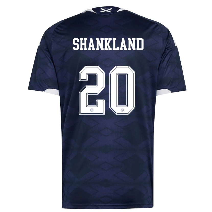 Danxen Mujer Camiseta Escocia Lawrence Shankland #20 Marino Blanco 1ª Equipación 26-28 La Camisa México