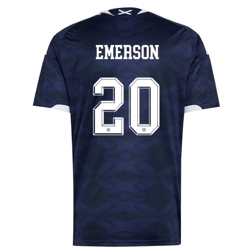 Danxen Mujer Camiseta Escocia Johnny Emerson #20 Marino Blanco 1ª Equipación 26-28 La Camisa México