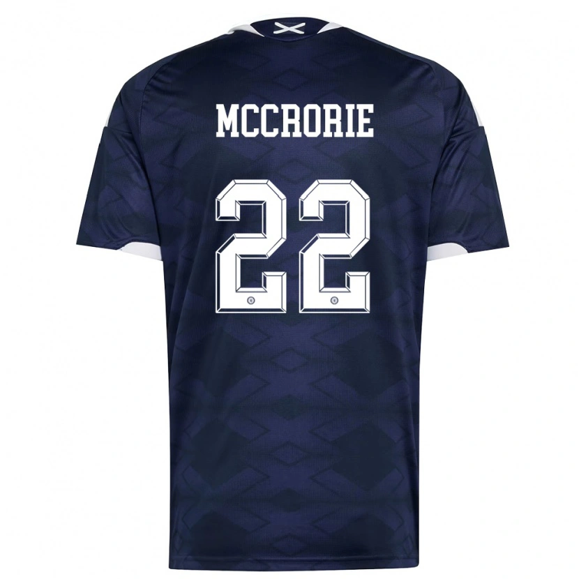 Danxen Mujer Camiseta Escocia Ross Mccrorie #22 Marino Blanco 1ª Equipación 26-28 La Camisa México