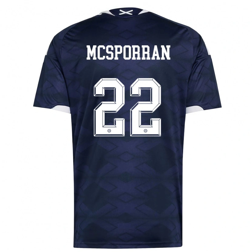 Danxen Mujer Camiseta Escocia Arran Mcsporran #22 Marino Blanco 1ª Equipación 26-28 La Camisa México
