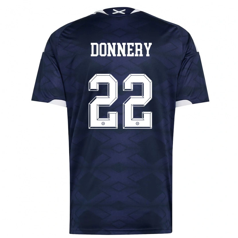 Danxen Mujer Camiseta Escocia Julian Donnery #22 Marino Blanco 1ª Equipación 26-28 La Camisa México