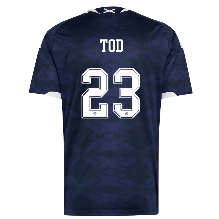 Danxen Mujer Camiseta Escocia Andy Tod #23 Marino Blanco 1ª Equipación 26-28 La Camisa México