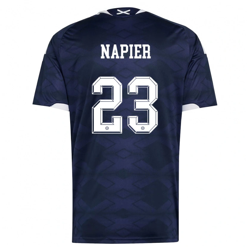 Danxen Mujer Camiseta Escocia Jamie-Lee Napier #23 Marino Blanco 1ª Equipación 26-28 La Camisa México