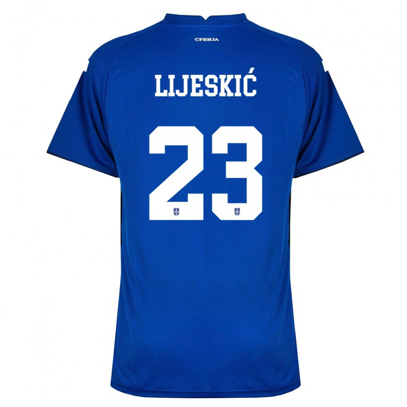 Danxen Mujer Camiseta Serbia Luka Lijeskic #23 Marino Rojo 1ª Equipación 26-28 La Camisa México