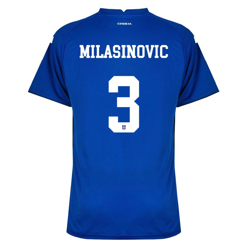 Danxen Mujer Camiseta Serbia Andrija Milasinovic #3 Marino Rojo 1ª Equipación 26-28 La Camisa México