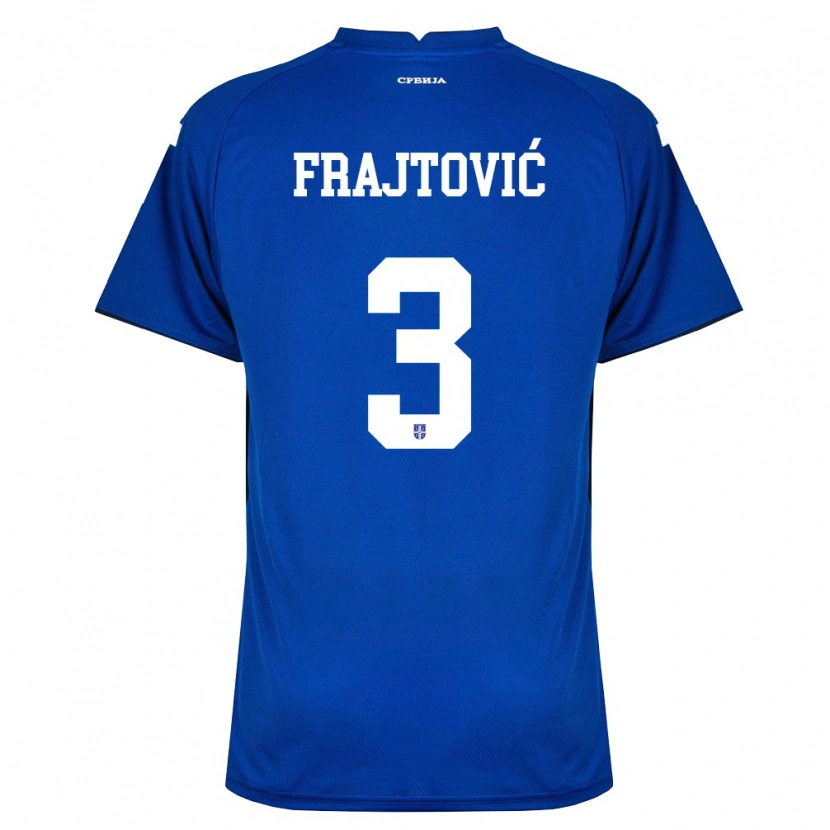 Danxen Mujer Camiseta Serbia Andela Frajtovic #3 Marino Rojo 1ª Equipación 26-28 La Camisa México