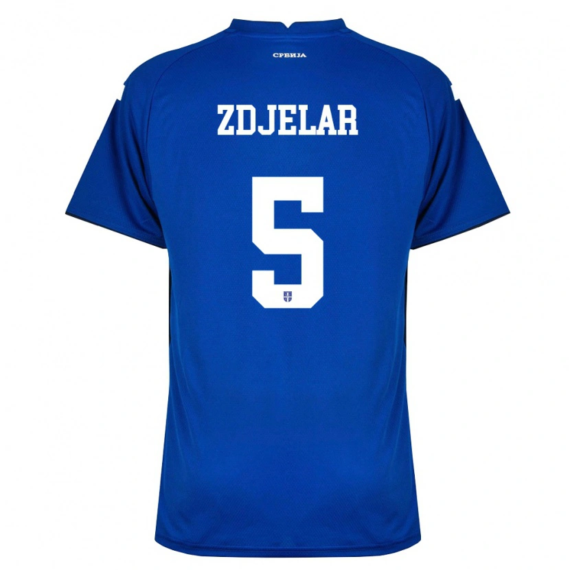 Danxen Mujer Camiseta Serbia Sasa Zdjelar #5 Marino Rojo 1ª Equipación 26-28 La Camisa México