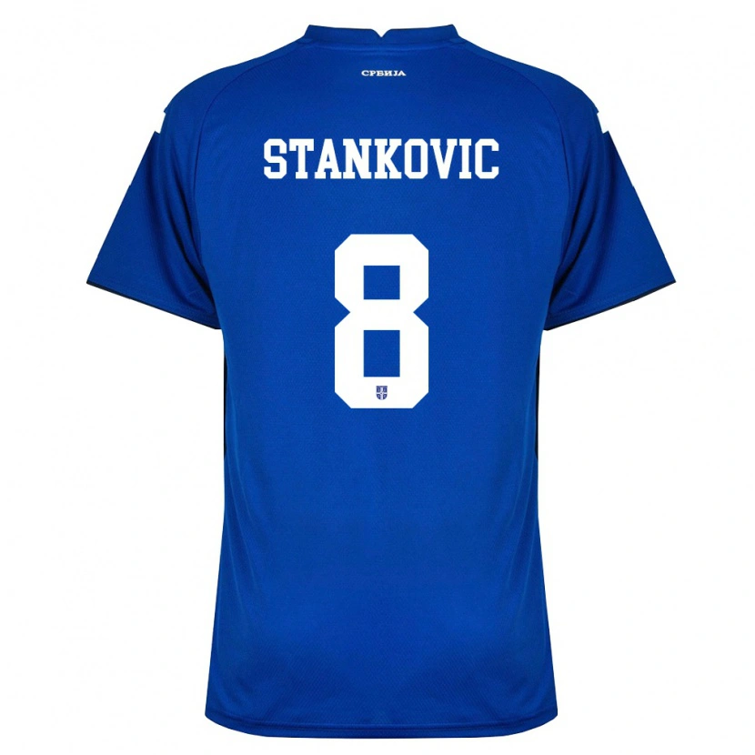 Danxen Mujer Camiseta Serbia Nikola Stankovic #8 Marino Rojo 1ª Equipación 26-28 La Camisa México
