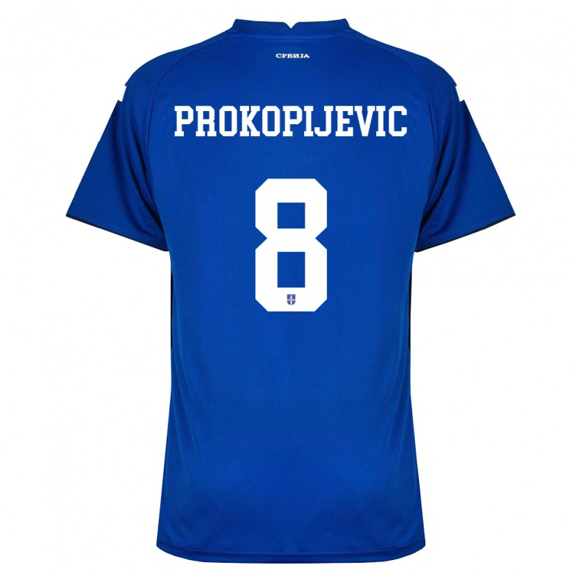 Danxen Mujer Camiseta Serbia Mateja Prokopijevic #8 Marino Rojo 1ª Equipación 26-28 La Camisa México
