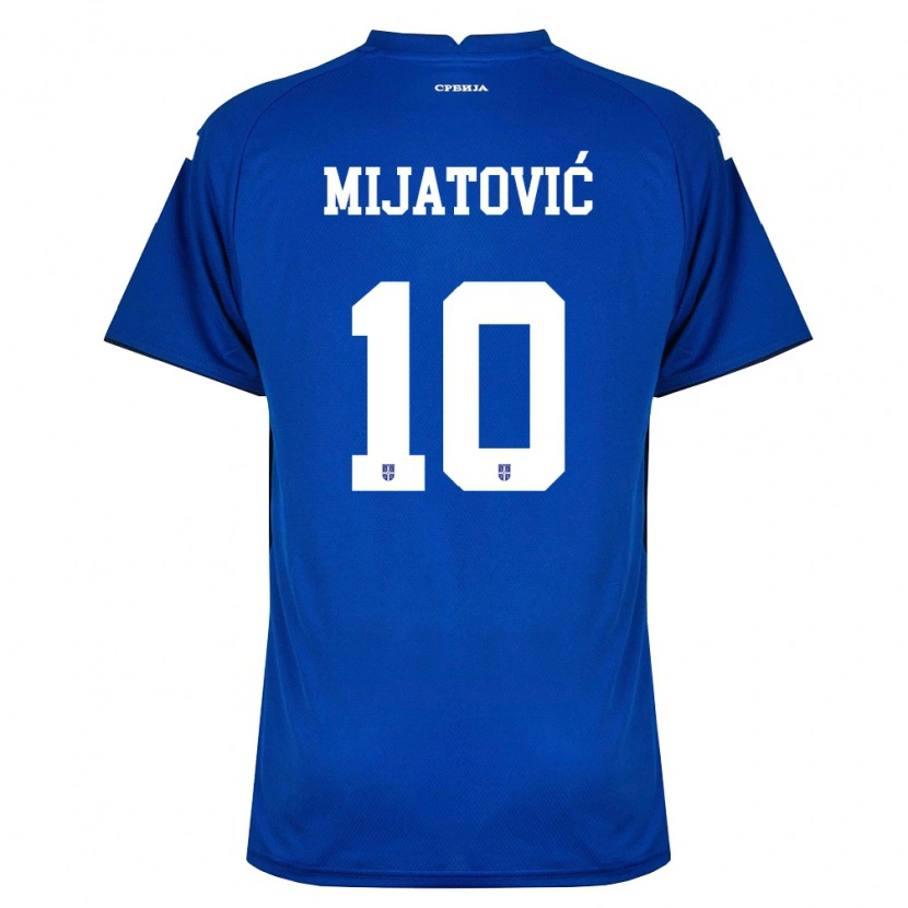 Danxen Mujer Camiseta Serbia Jovan Mijatovic #10 Marino Rojo 1ª Equipación 26-28 La Camisa México