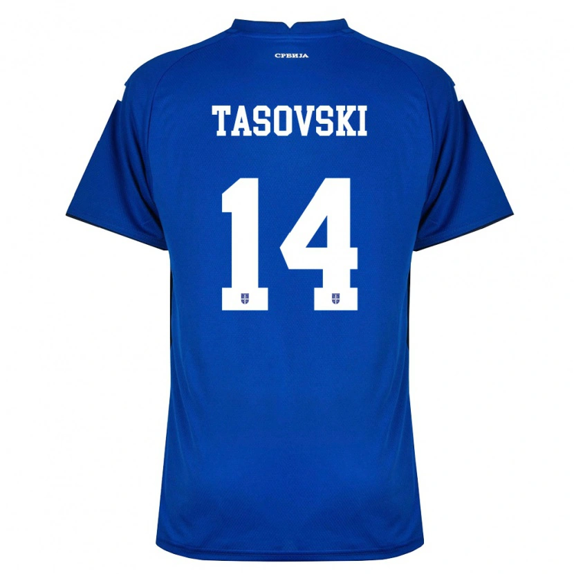 Danxen Mujer Camiseta Serbia Vasil Tasovski #14 Marino Rojo 1ª Equipación 26-28 La Camisa México
