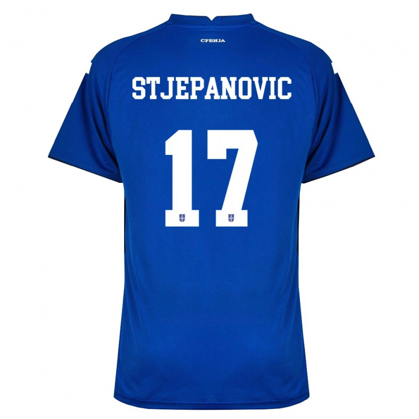 Danxen Mujer Camiseta Serbia Mateja Stjepanović #17 Marino Rojo 1ª Equipación 26-28 La Camisa México