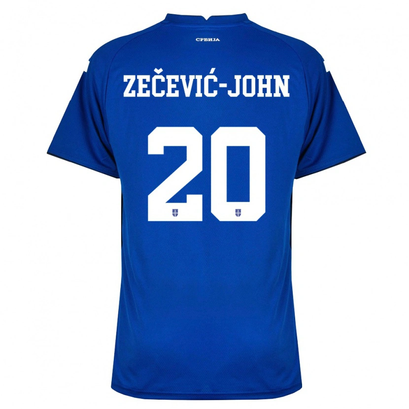 Danxen Mujer Camiseta Serbia Louis Zečević-John #20 Marino Rojo 1ª Equipación 26-28 La Camisa México