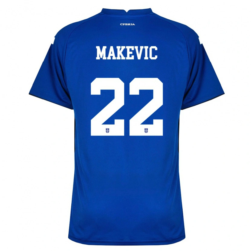Danxen Mujer Camiseta Serbia Dusan Makevic #22 Marino Rojo 1ª Equipación 26-28 La Camisa México