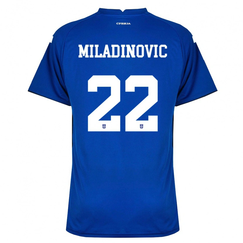 Danxen Mujer Camiseta Serbia Igor Miladinovic #22 Marino Rojo 1ª Equipación 26-28 La Camisa México