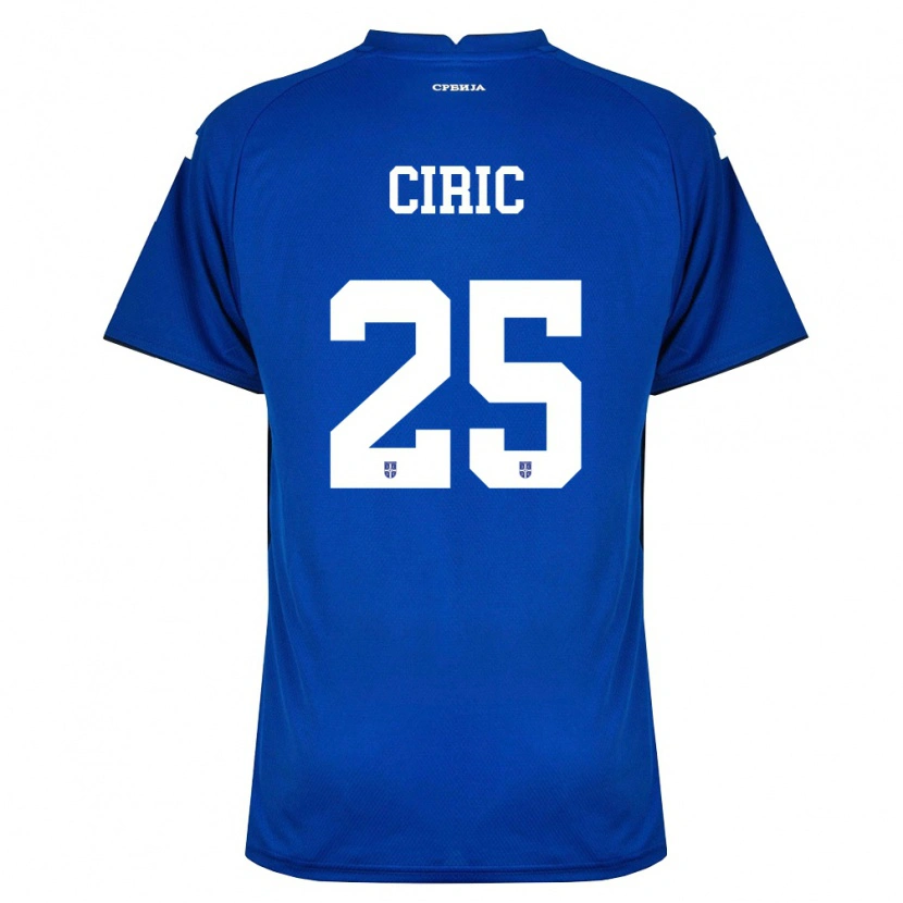 Danxen Mujer Camiseta Serbia Jovan Ciric #25 Marino Rojo 1ª Equipación 26-28 La Camisa México