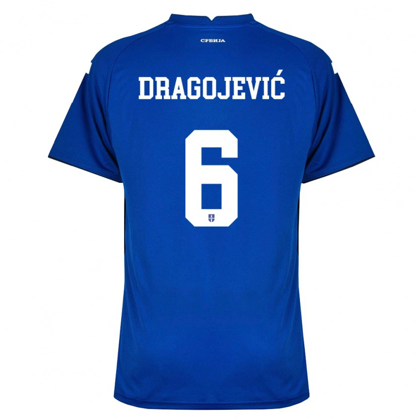 Danxen Mujer Camiseta Serbia Vanja Dragojevic #6 Marino Rojo 1ª Equipación 26-28 La Camisa México