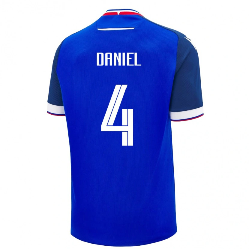 Danxen Mujer Camiseta Eslovaquia Tobias Daniel #4 Azul Blanco 1ª Equipación 26-28 La Camisa México