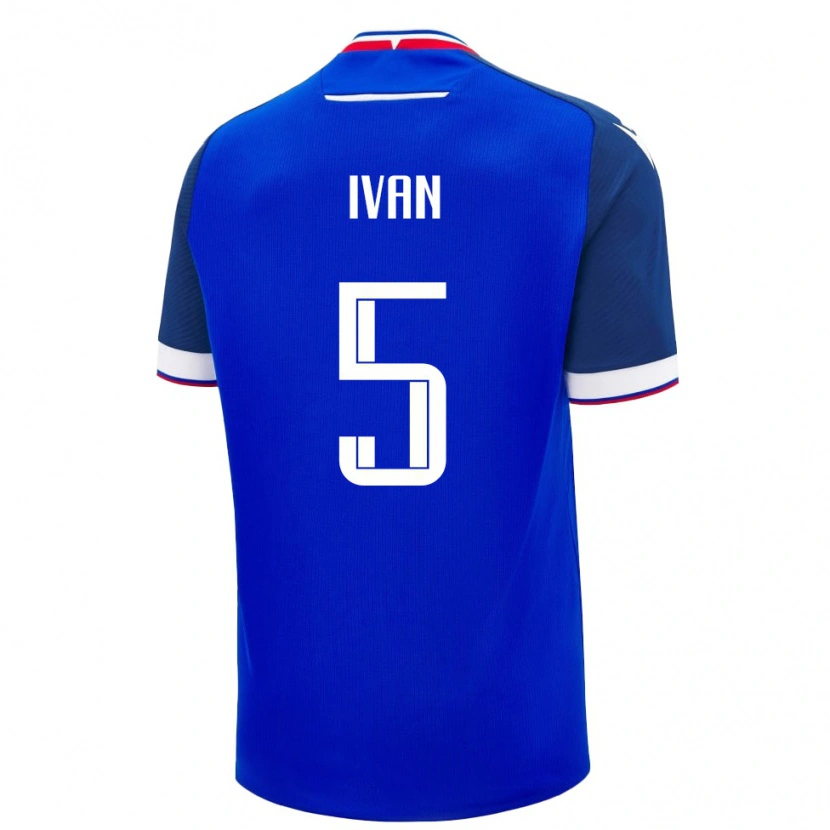 Danxen Mujer Camiseta Eslovaquia Matus Ivan #5 Azul Blanco 1ª Equipación 26-28 La Camisa México