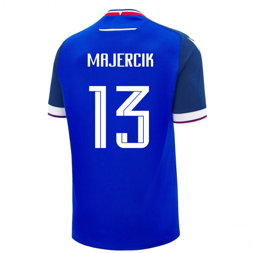 Danxen Mujer Camiseta Eslovaquia Peter Majercik #13 Azul Blanco 1ª Equipación 26-28 La Camisa México