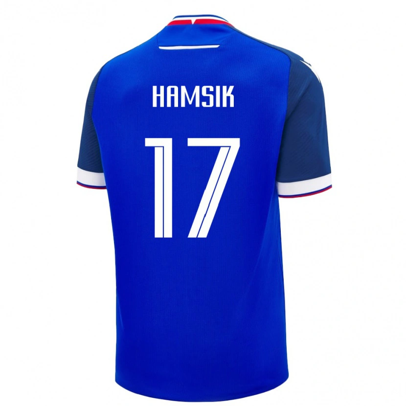 Danxen Mujer Camiseta Eslovaquia Christian Hamsik #17 Azul Blanco 1ª Equipación 26-28 La Camisa México